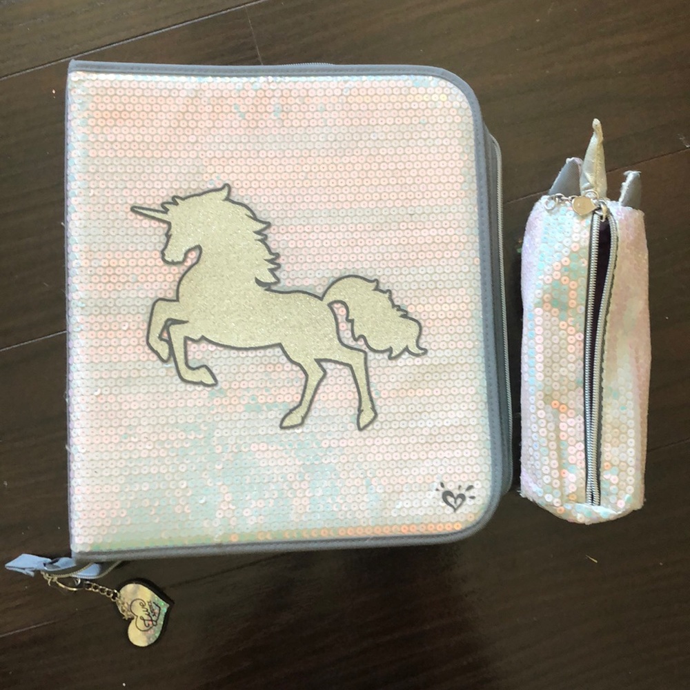 Justice Unicorn Folder & Pencil Case